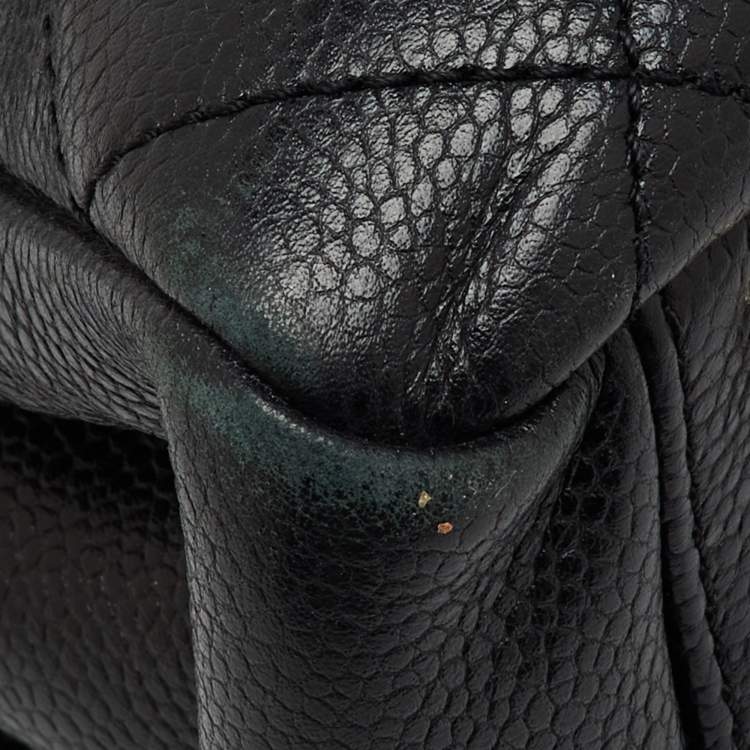 Pre Owned Chanel Black Quilted Caviar Soft Leather Medium Timeless Shopping Tote