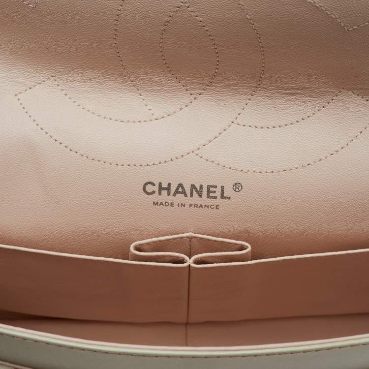 Pre Owned Chanel White/Pink Ombre Quilted Leather 2.55 Classic Reissue 277 Flap Bag