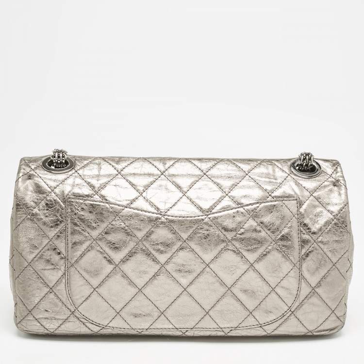 Pre Owned Chanel Metallic Quilted Aged Leather 228 Reissue 2.55 Flap Bag