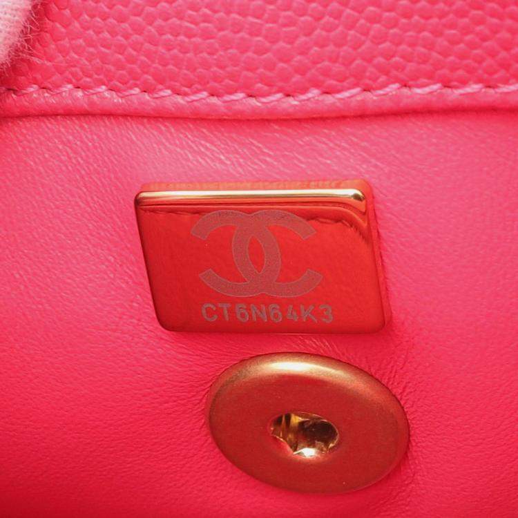 مملوكة مسبقًا Chanel Pink Leather Top Handle Flap Bag