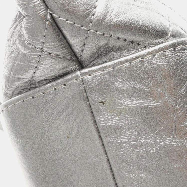 Pre Owned Chanel Silver Leather Gabrielle De Chanel Chain Crossbody Bag