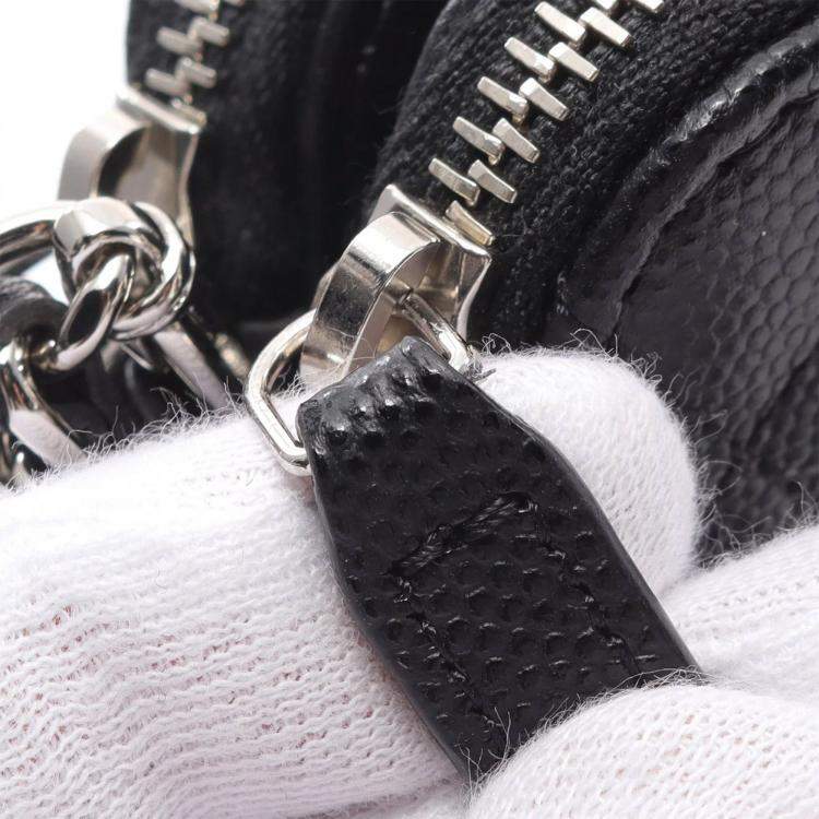 Pre Owned Chanel Black Leather Small Clutch With Chain