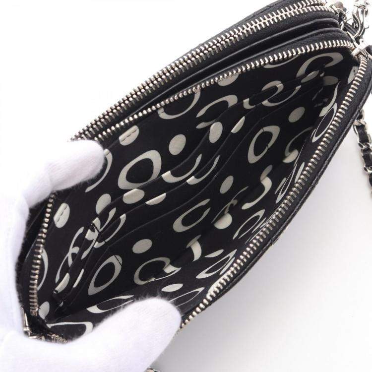Pre Owned Chanel Black Leather Small Clutch With Chain
