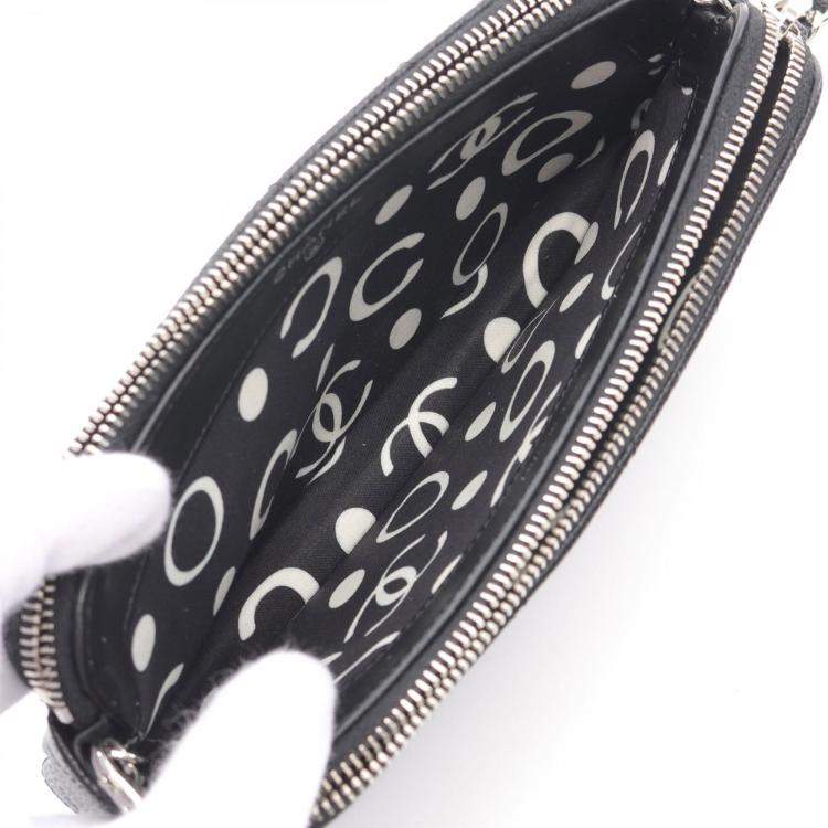 Pre Owned Chanel Black Leather Small Clutch With Chain