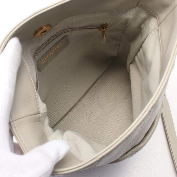 Pre Owned Chanel Lambskin Drawstring Crossbody Bag