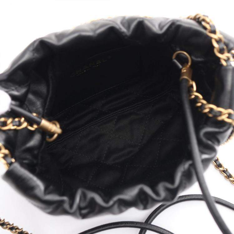 Pre Owned Chanel Black Leather 22 Mini Crossbody Bag