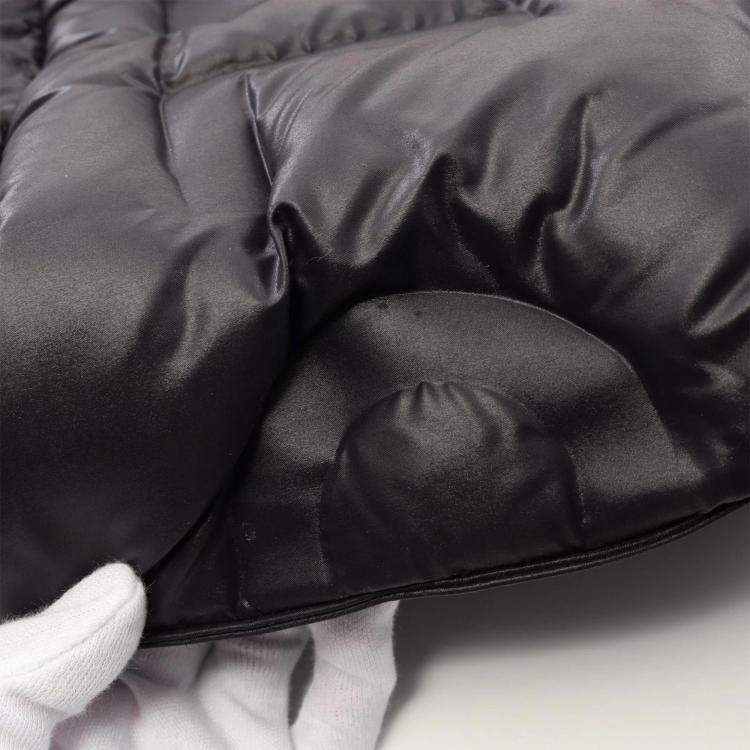 Pre Owned Chanel Black Nylon Coco Tweed Doudoune Bowling Bag