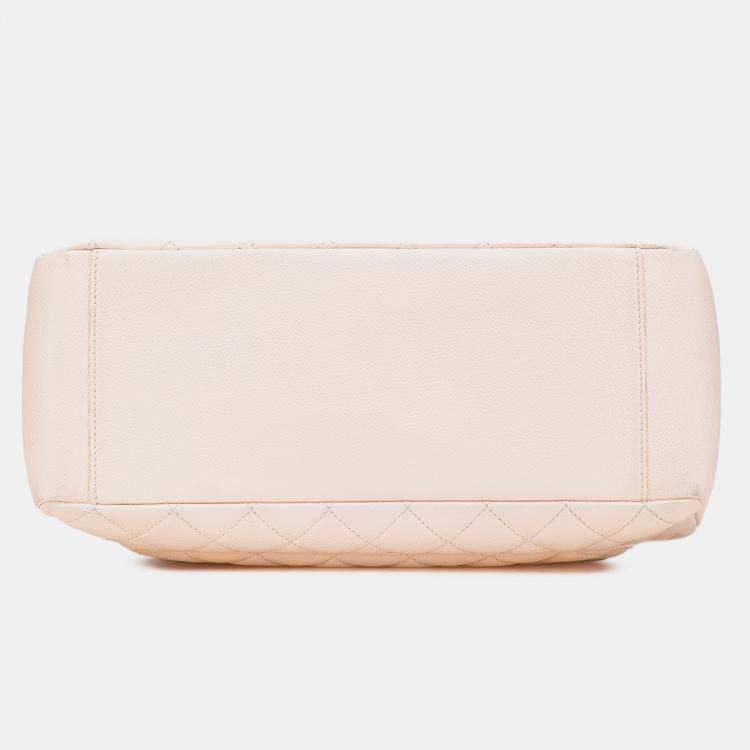 Pre Owned Chanel Beige Caviar Grand Shopping Tote