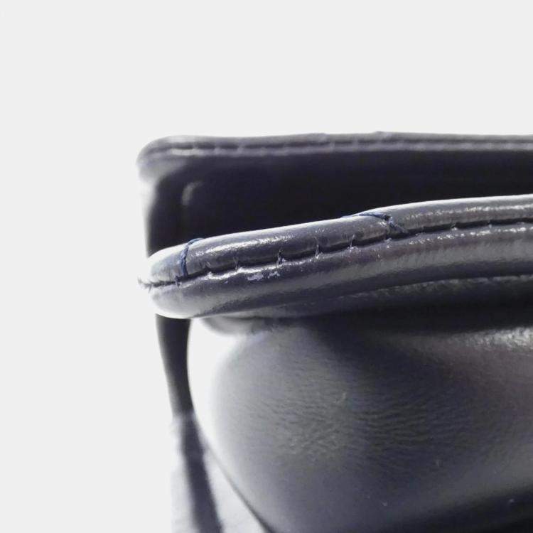Pre Owned Chanel Navy Lambskin Chain Clutch Bag