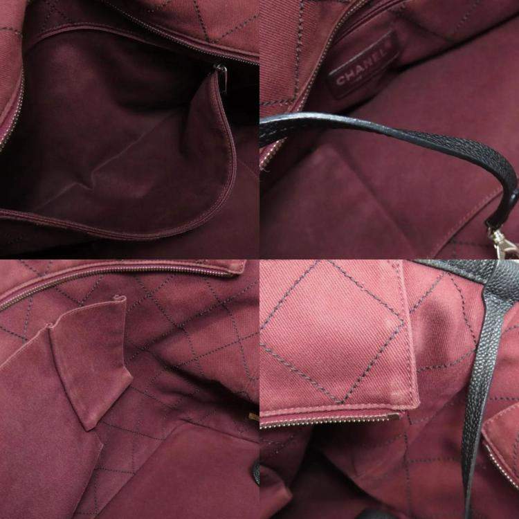 Pre Owned Chanel Matelasse Tote Bag Grained Calfskin