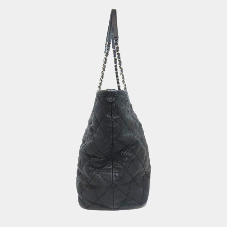 Pre Owned Chanel Matelasse Tote Bag Grained Calfskin