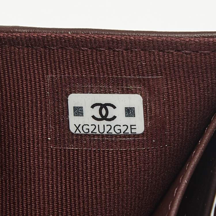 Pre Owned Chanel Black Quilted Caviar Leather CC Flap Card Case