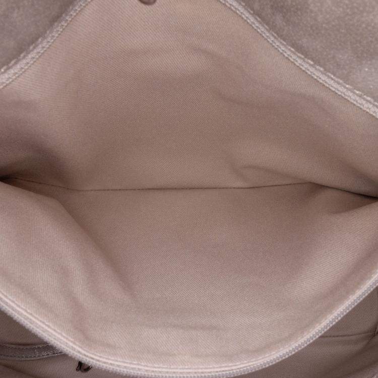 Pre Owned Chanel Grey Quilted Iridescent Calfskin Shopping in Chains Tote