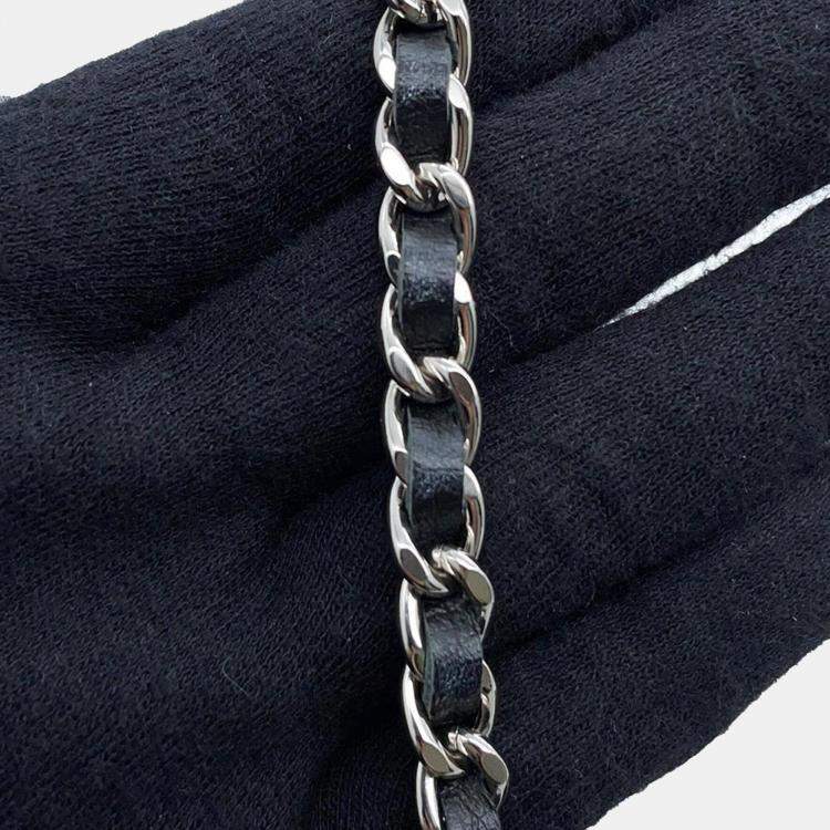 Pre Owned Chanel Black Suede Star Motif Round Chain Shoulder Bag