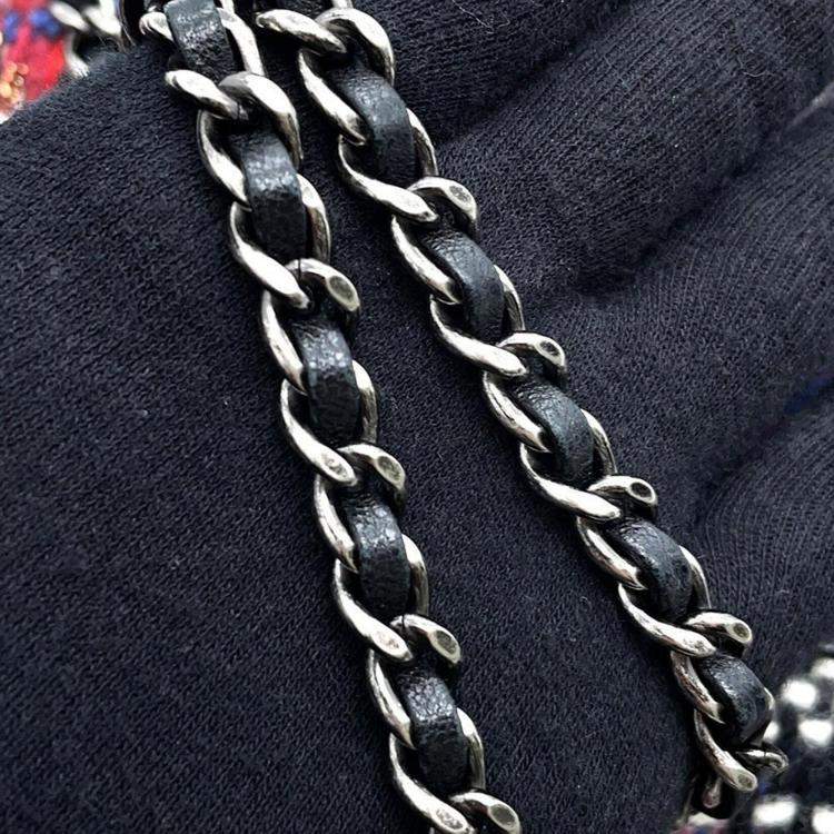 مملوكة مسبقًا Chanel Black/Multicolor Tweed Lambskin Girl Chain Shoulder Bag 