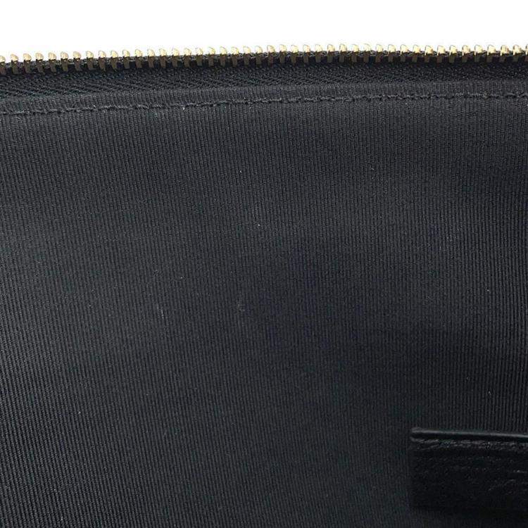 Pre Owned Chanel Black Lambskin Matelasse Clutch Bag 