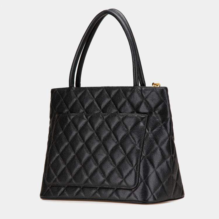 Pre Owned Chanel Black Caviar Medallion Tote