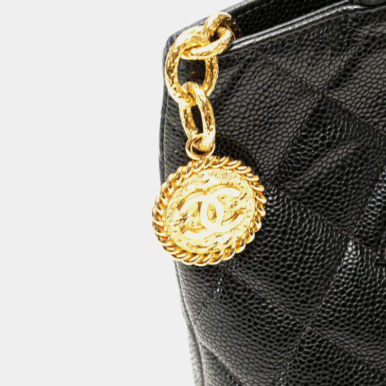 Pre Owned Chanel Black Caviar Medallion Tote