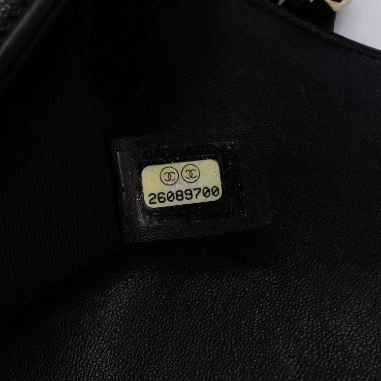Pre Owned Chanel Black Mini Quilted Sheepskin Double Chevron Flap
