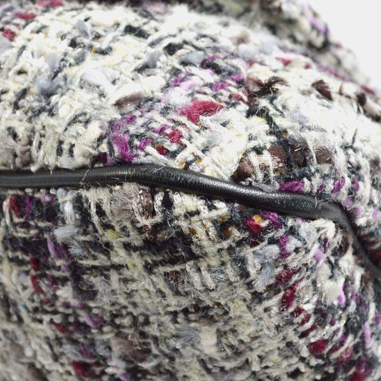 Pre Owned Chanel Multicolor Tweed Camellia Shoulder Bag