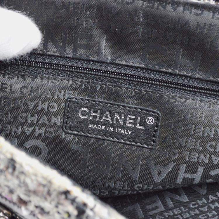 Pre Owned Chanel Multicolor Tweed Camellia Shoulder Bag