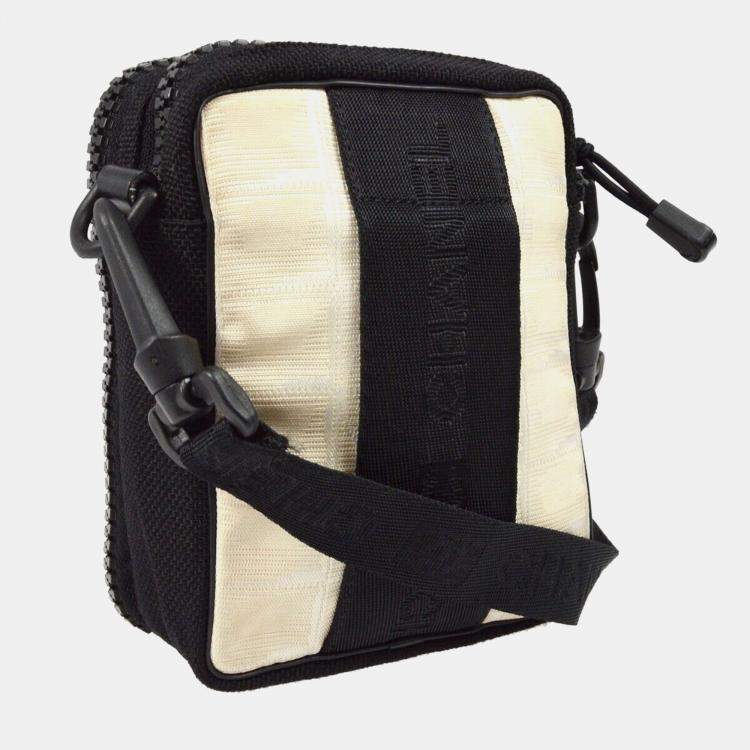 Pre Owned Chanel Beige/Black Nylon Travel Sport Line Shoulder Bag