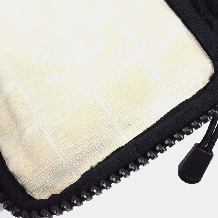 Pre Owned Chanel Beige/Black Nylon Travel Sport Line Shoulder Bag