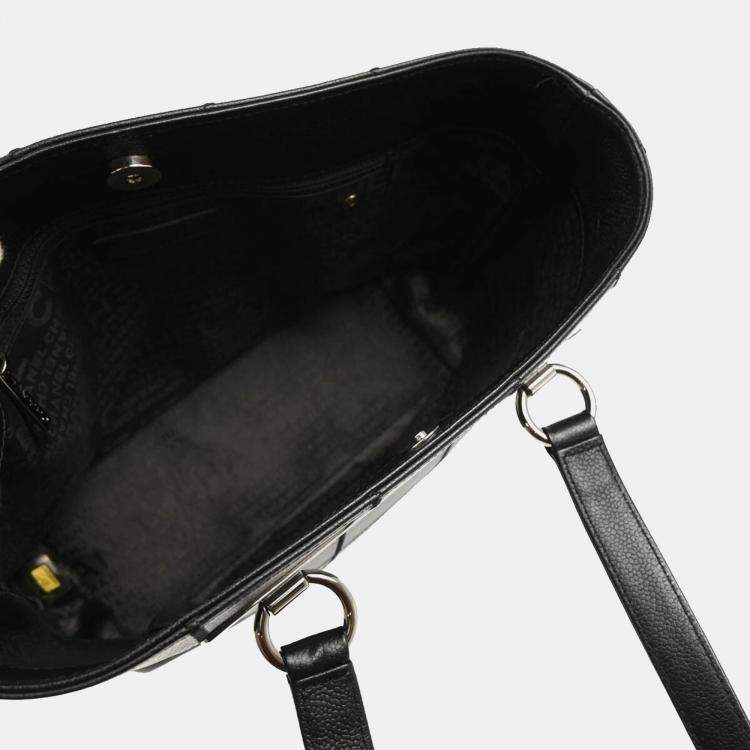 Pre Owned Chanel Black Leather Choco Bar Tote Bag