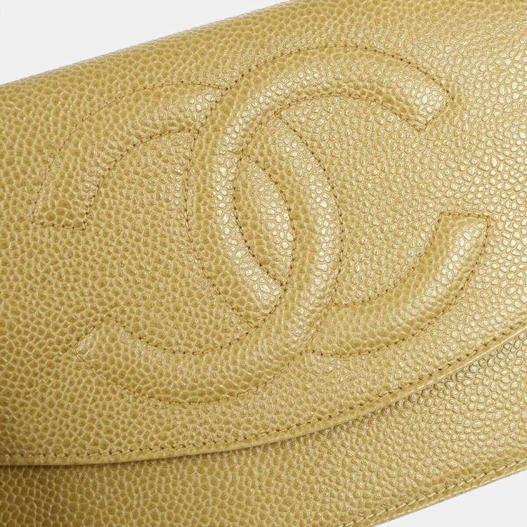 Pre Owned Chanel Brown Calfskin Timeless Wallet On Chain