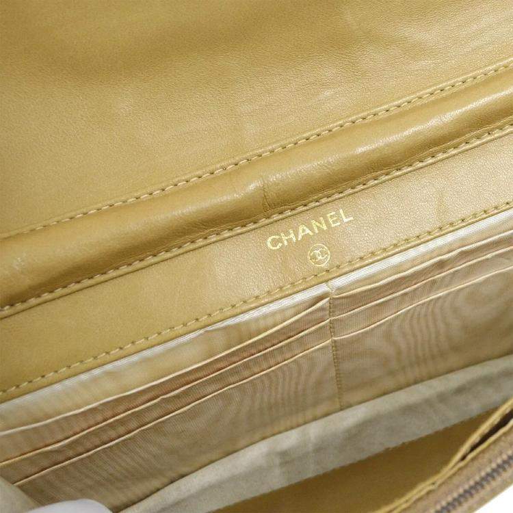Pre Owned Chanel Brown Calfskin Timeless Wallet On Chain