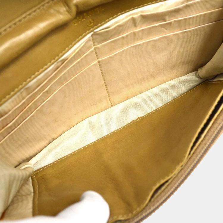 Pre Owned Chanel Brown Calfskin Timeless Wallet On Chain