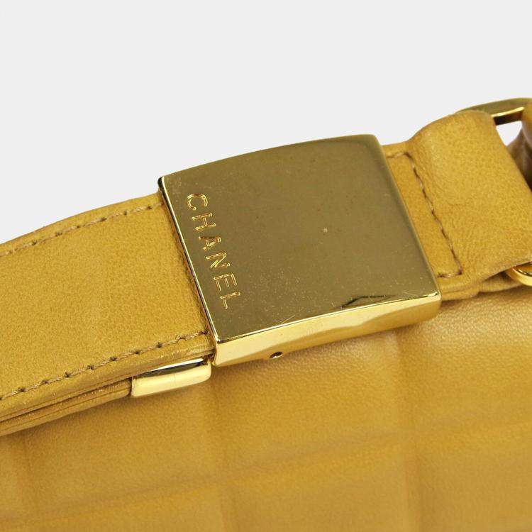 Pre Owned Chanel Lambskin Leather Choco Bar Shoulder Bag