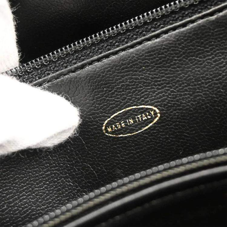 Pre Owned Chanel Black Calfskin Triple CC Shoulder Tote Bag