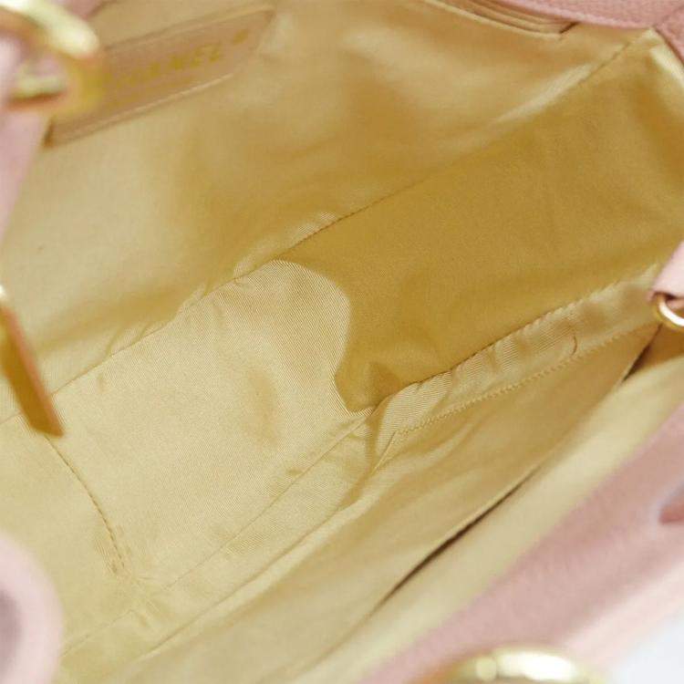 Pre Owned Chanel Pink Calfskin Petite Shopping Tote Handbag 