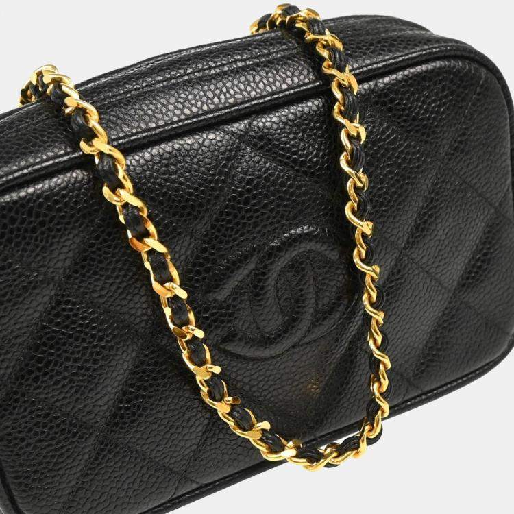 Pre Owned Chanel Black Calfskin Mini Camera Bag 