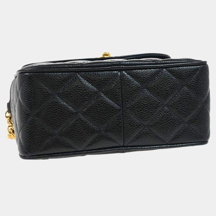 Pre Owned Chanel Black Calfskin Mini Camera Bag 