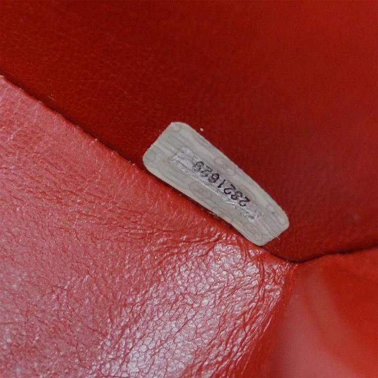 Pre Owned Chanel Red Calfskin Small Diana Single Chain Shoulder Bag