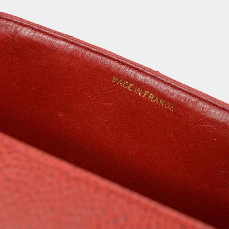 Pre Owned Chanel Red Calfskin Small Diana Single Chain Shoulder Bag
