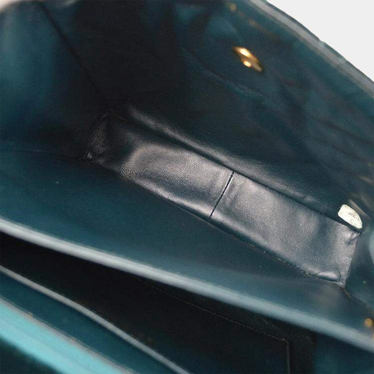 Pre Owned Chanel Moss Green Velvet Handbag