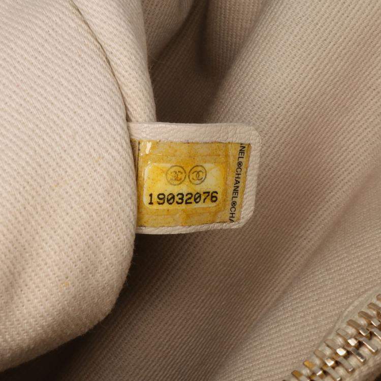 Pre Owned Chanel Gold Perforated Metallic Calfskin Up In The Air Tote