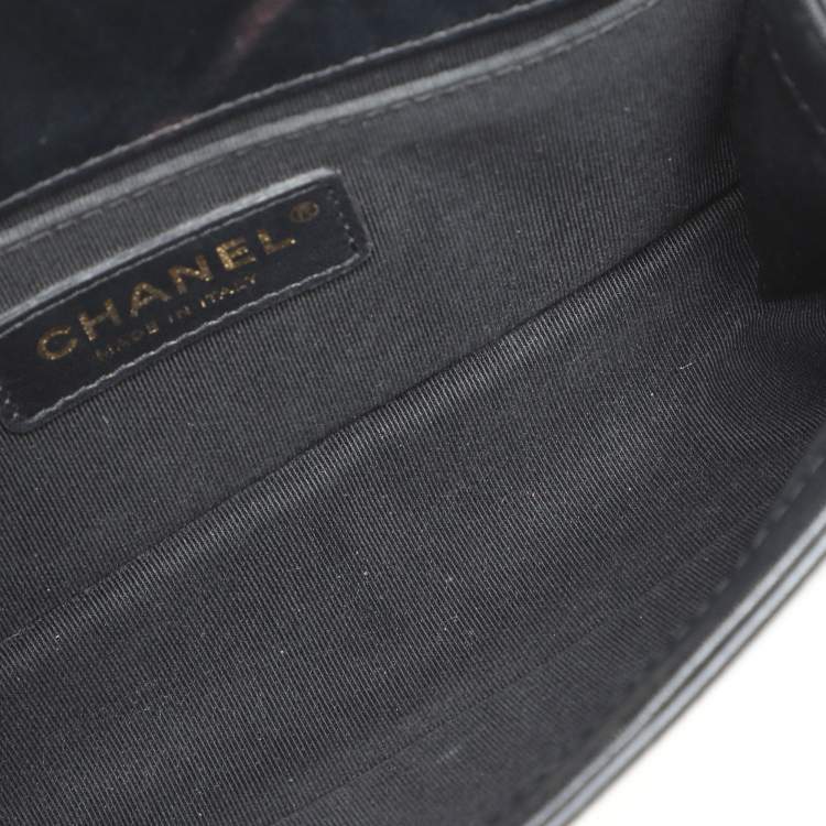 Pre Owned Chanel Black Quilted Leather Small Boy Flap Bag