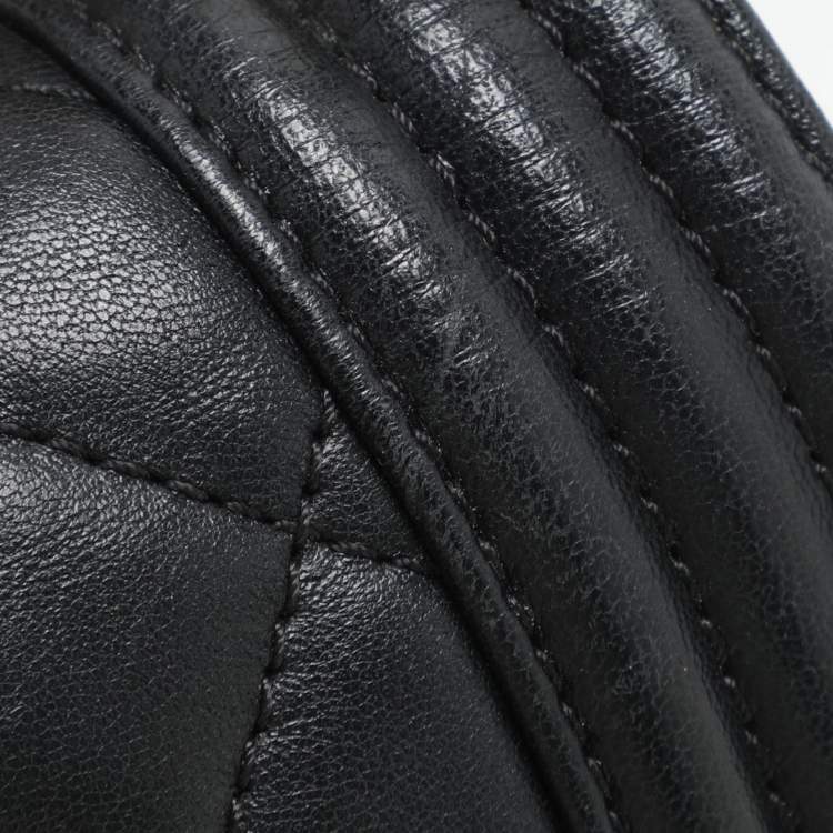 Pre Owned Chanel Black Quilted Leather Small Boy Flap Bag