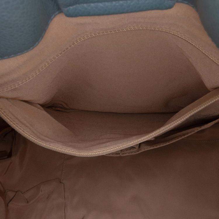 Pre Owned Chanel Blue Quilted Caviar Expandable Zip Tote