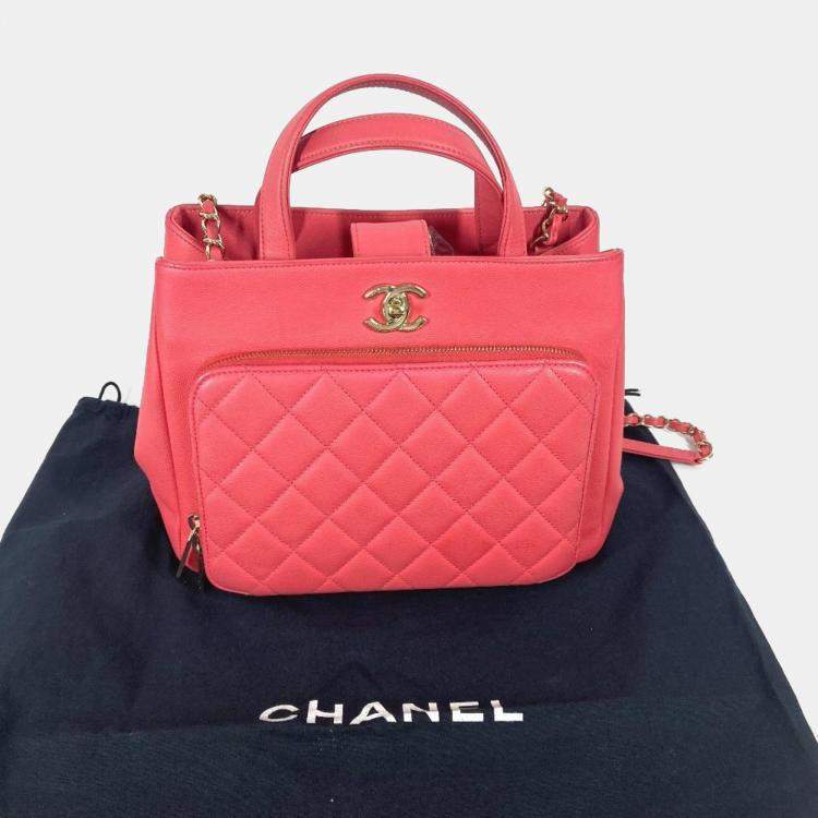 Pre Owned Chanel Caviar Quilted Small Business Affinity Shopping Bag 