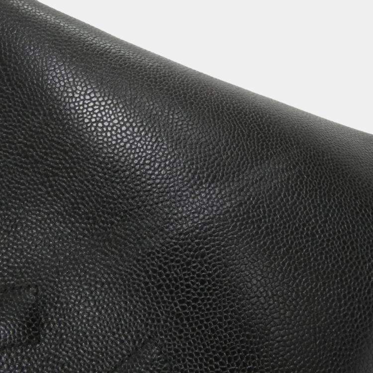 Pre Owned Chanel Black Caviar Large CC Shoulder Bag 
