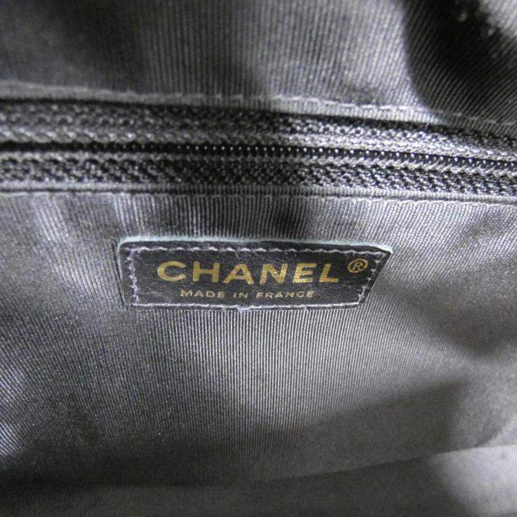 Pre Owned Chanel Black Grained Calfskin Boston Bag