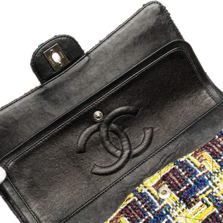 Pre Owned Chanel Multicolor Medium Classic Tweed Double Flap