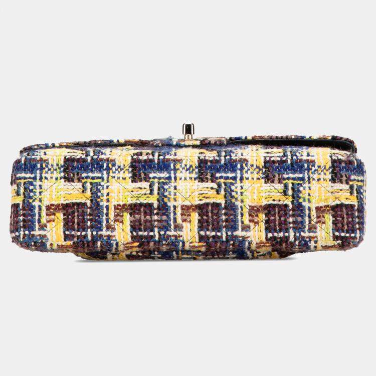 Pre Owned Chanel Multicolor Medium Classic Tweed Double Flap