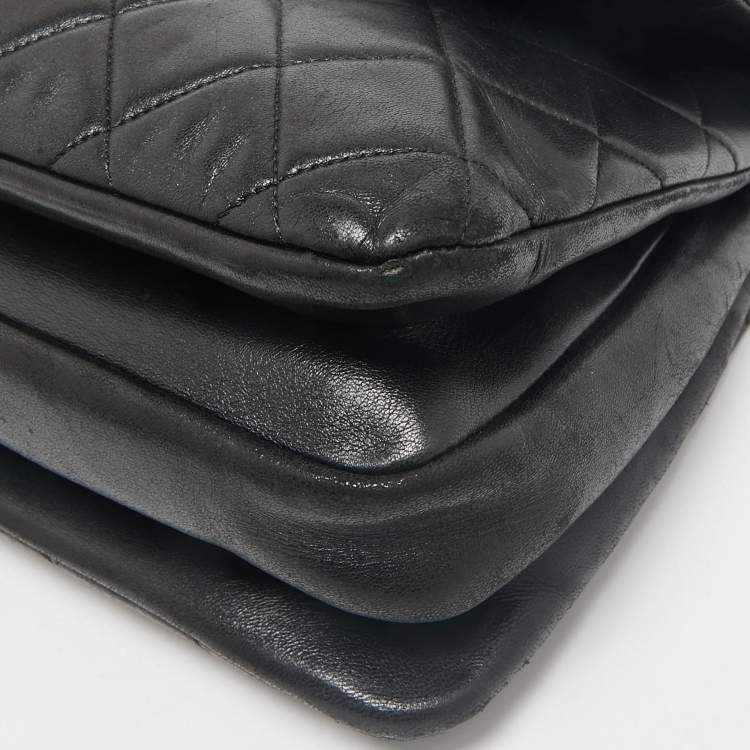 Pre Owned Chanel Black Quilted Leather Medium Trendy CC Flap Bag