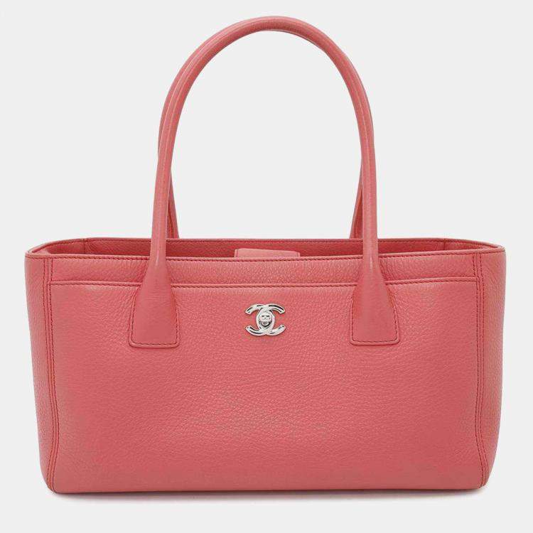 Pre Owned Chanel Pink Leather Executive Tote 